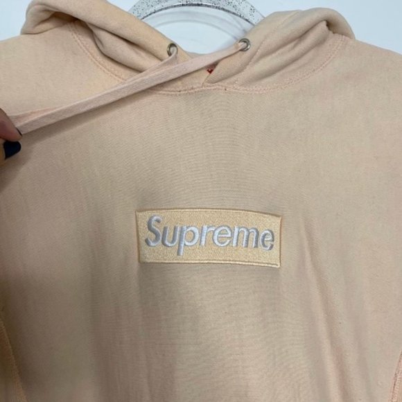 100% Authentic! Supreme peach box logo unisex cotton hoodie size SMALL - Picture 4 of 6